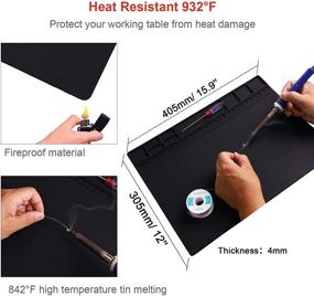 img 1 attached to 💻 HPFIX Anti Static Mat with Grounding Wire and ESD Wristband - Heat Resistant Silicone Repair Mat for Computer, PC Building, Electronics