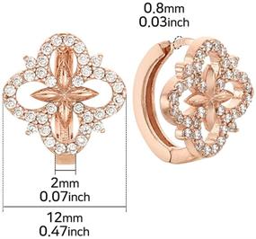 img 3 attached to 💎 Elegant EVA 14K Gold Clover Hoop Earrings with Cubic Zirconia: Exquisite Rose Gold Plated Design