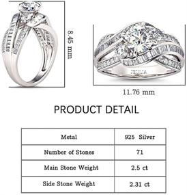 img 3 attached to 💍 Jeulia Sterling Silver Three Stone Round Cut Intertwined Engagement Ring - Cubic Zirconia Diamond Crossover Statement Set Wedding Anniversary Promise Bridal Set with Gift Box for Women