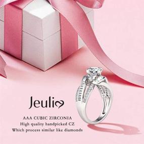 img 1 attached to 💍 Jeulia Sterling Silver Three Stone Round Cut Intertwined Engagement Ring - Cubic Zirconia Diamond Crossover Statement Set Wedding Anniversary Promise Bridal Set with Gift Box for Women