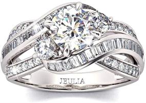 img 4 attached to 💍 Jeulia Sterling Silver Three Stone Round Cut Intertwined Engagement Ring - Cubic Zirconia Diamond Crossover Statement Set Wedding Anniversary Promise Bridal Set with Gift Box for Women