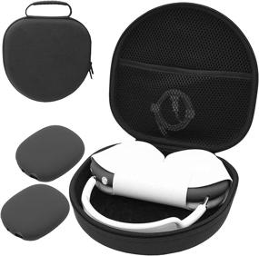 img 4 attached to Прочный чехол ProCase для AirPods Max - черный, чехол для переноски наушников с силиконовым чехлом для ушных накладок, сетчатый карман и защитная портативная сумка для хранения.