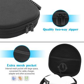 img 1 attached to Прочный чехол ProCase для AirPods Max - черный, чехол для переноски наушников с силиконовым чехлом для ушных накладок, сетчатый карман и защитная портативная сумка для хранения.