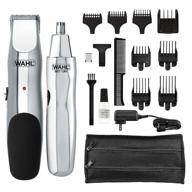 🧔 wahl 5622 groomsman rechargeable trimmer for beard, mustache, hair, and nose hair grooming in black - perfect for detailing logo