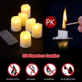 img 3 attached to 🕯️ Ymenow LED Rechargeable Votive Candles - 6 Packs Flameless Tea Lights with Remote Timer and USB Cable for Home Room Christmas Decoration, Warm White