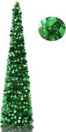 🎄 yuqi 5ft green pop-up artificial christmas tree - compact collapsible pencil trees for apartments, dorm rooms, fireplace or party logo