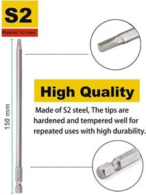 img 3 attached to Rocaris 10шт Магнитные биты с квадратной головкой - набор для отверток с гексагональным шестигранником 1/4 дюйма, длина 6 дюймов | Идеальные электроинструменты для покет-отверстия (SQ2)