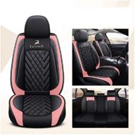 jojohon lucky deer car seat covers 5 seats full set universal fit (black-pink) logo