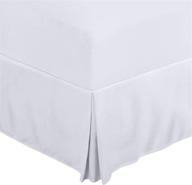 🛏️ queen bed skirt by utopia bedding - luxuriously pleated ruffle - perfect fit with 16-inch tailored drop - high-quality hotel grade, resistant to shrinkage and fading - queen size in classic white logo