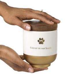 img 3 attached to 🐾 Pearhead Ceramic Forever in Our Hearts Pet Urn - Gold, Pack of 1 - Pet Memorial