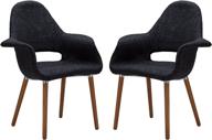 🌟 stylish edgemod organic arm chair set in black (pack of 2) логотип