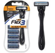 🪒 bic flex 3 hybrid men's razor - 1 handle with 5 cartridges logo