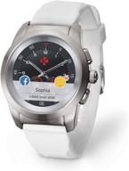 ⌚ mykronoz zetime regular original hybrid smartwatch 44mm: mechanical hands & color touch screen - brushed silver/white silicon flat logo