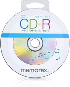 img 1 attached to 📀 Memorex 40x 700MB 80 Min Music CD-R Discs - 10 Pack, 99055