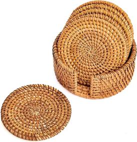 img 3 attached to Artera Handmade Coasters: Resilient Handwoven Craftsmanship, Ideal for Protection