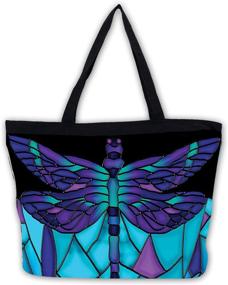 img 1 attached to 🐉 Dragonfly Stained Glass Tote Bag - Galleria Collection