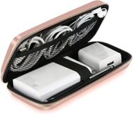 🌸 imangoo shockproof carrying case - hard protective eva case for travel with impact resistant design - 12000mah power bank pouch bag - usb cable organizer - earbuds sleeve pocket accessory - smooth coating - zipper wallet - rose gold logo