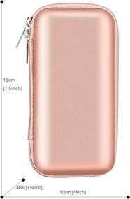 img 2 attached to 🌸 iMangoo Shockproof Carrying Case - Hard Protective EVA Case for Travel with Impact Resistant Design - 12000mAh Power Bank Pouch Bag - USB Cable Organizer - Earbuds Sleeve Pocket Accessory - Smooth Coating - Zipper Wallet - Rose Gold