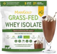 🍫 marigold grass-fed whey isolate protein powder - rich chocolate malt flavor - 1 lb | 100% pure, micro-filtered, cold-processed, undenatured | non-gmo, rbgh, soy, gluten & lactose free logo