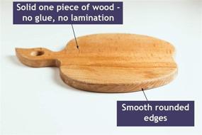 img 1 attached to ECOSALL Small Wooden Cutting Board with Handle - Apple-shaped Fruit and Vegetable Chopping Board, Bread and Cheese Serving Platter, Round Charcuterie Board - 100% Natural, Reversible, Presentable