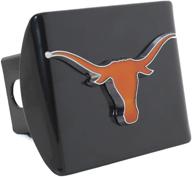 🤘 university of texas longhorns premium 3d translucent metal emblem on black metal hitch cover by amg auto emblems logo