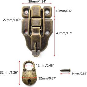 img 2 attached to 🔐 Vintage Style Duckbilled Toggle Hasp Latch and Antique Padlock Kit with Screws – Ideal for Jewelry Box, Ordinary Box, Wooden Case, Furniture Decoration (2X Toggle Latches + 2X Locks)