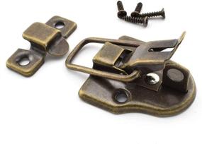 img 1 attached to 🔐 Vintage Style Duckbilled Toggle Hasp Latch and Antique Padlock Kit with Screws – Ideal for Jewelry Box, Ordinary Box, Wooden Case, Furniture Decoration (2X Toggle Latches + 2X Locks)