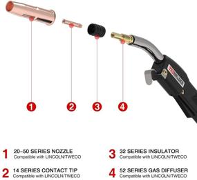 img 1 attached to YESWELDER MIG Welding Gun Torch Stinger 250Amp - 15ft 🔥 Replacement for Tweco #2. Compatible with Miller M-25 169599. High-Performance Welding Torch