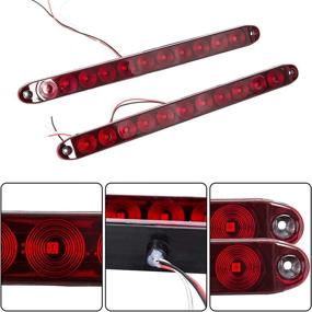 img 2 attached to 🚦 ECOTRIC 2PCS Red 15" 11 LED Trailer Light Bar: Stop Turn Rear Tail, Brake Light for Trucks, RVs – Waterproof & Highly Visible