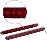 🚦 ecotric 2pcs red 15" 11 led trailer light bar: stop turn rear tail, brake light for trucks, rvs – waterproof & highly visible logo