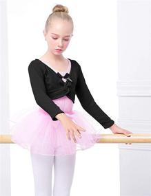 img 3 attached to Daydance Ballet Wrap Shrug Sweater: Stylish Long Sleeve Crop Tops for Girls' Dance Routines