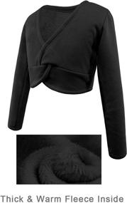 img 2 attached to Daydance Ballet Wrap Shrug Sweater: Stylish Long Sleeve Crop Tops for Girls' Dance Routines