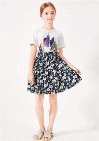 img 2 attached to 🌸 SOLOCOTE Summer Floral Elastic Girls' Casual Clothing