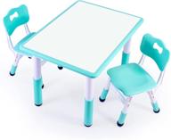🪑 jiaoqiu children's study table and chair set: height-adjustable, non-slip, multifunctional furniture for young artists and scholars (2 seats) logo