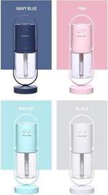 img 1 attached to 🌬️ XUHE Portable Mini Humidifier: 360 Degree Rotating Night Light, 200ml Cool Mist, USB Personal Desktop for Home, Office, and Travel - Super Quiet, Auto Shut-Off (WHITE)