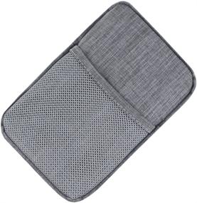 img 3 attached to 📦 Gray Nylon Travel Gear Storage Carrying Sleeve Pouch for Electronic Accessories: Cable, USB, Earphones, Portable Hard Drives, Power Banks