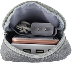 img 2 attached to 📦 Gray Nylon Travel Gear Storage Carrying Sleeve Pouch for Electronic Accessories: Cable, USB, Earphones, Portable Hard Drives, Power Banks