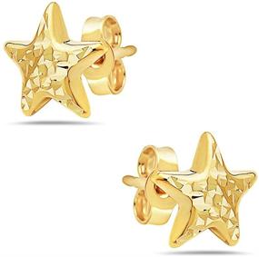 img 2 attached to 🦀 Pori Jewelers 14K Solid Gold Land & Sea Animal Stud Earrings with Butterfly Backings