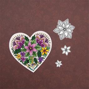 img 3 attached to Heart Shaped DIY Flowers Floral Clear Stamps: 🌸 Perfect for Christmas Card Making, Scrapbooking, and Craft Decoration