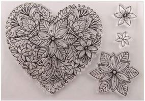 img 4 attached to Heart Shaped DIY Flowers Floral Clear Stamps: 🌸 Perfect for Christmas Card Making, Scrapbooking, and Craft Decoration