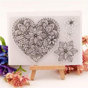 img 1 attached to Heart Shaped DIY Flowers Floral Clear Stamps: 🌸 Perfect for Christmas Card Making, Scrapbooking, and Craft Decoration