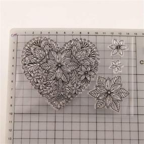 img 2 attached to Heart Shaped DIY Flowers Floral Clear Stamps: 🌸 Perfect for Christmas Card Making, Scrapbooking, and Craft Decoration