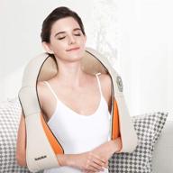 🌡️ hueplus hpm-100 shiatsu neck & shoulder massager with heat - advanced 3d tension technology for pain relief, muscle knots, and sore muscles at home or office - deep kneading soothing therapy portable solution logo