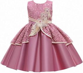 img 4 attached to 👗 Burgundy Girls' Dresses: Elegant Attire for Pageants, Birthdays, and Weddings