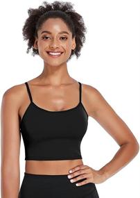 img 3 attached to 🏋️ Lushforest Women's Yoga Sports Bra - Longline Tank Top with Removable Pads for Workout Fitness, Gym, Yoga, Running, and Camisole Shirts