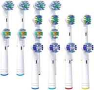 🦷 high-quality 16 pack replacement brush heads for oral b electric toothbrush: compatible with pro genius and smart models, includes floss, cross, precision & whitening brush heads logo