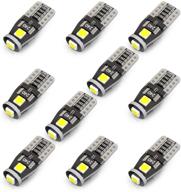 🔆 super bright kafeek 10x t10 wedge led bulbs: error-free, non-polarity, perfect for interior lights, license plate, dome, map, door, and courtesy park lights logo