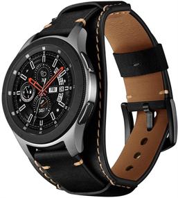 img 4 attached to 📿 Genuine Leather Watch Band for Samsung Galaxy Watch 3 45mm, Galaxy Watch 46mm, Gear S3, Fossil Q Explorist, and Other Standard 22mm Lug Width Watches - Balerion Cuff