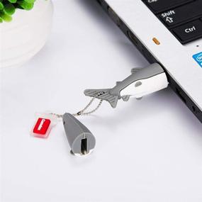 img 1 attached to 🦈 GARRULAX Милый акула USB флеш-накопитель - 32 ГБ, USB 2.0 флеш-накопитель для детей, студентов и коллег - веселый USB накопитель данных.