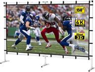 🎥 pvo projector screen with stand: 150-inch portable 16:9 4k hd front projection movie screen for indoor/outdoor home theater logo